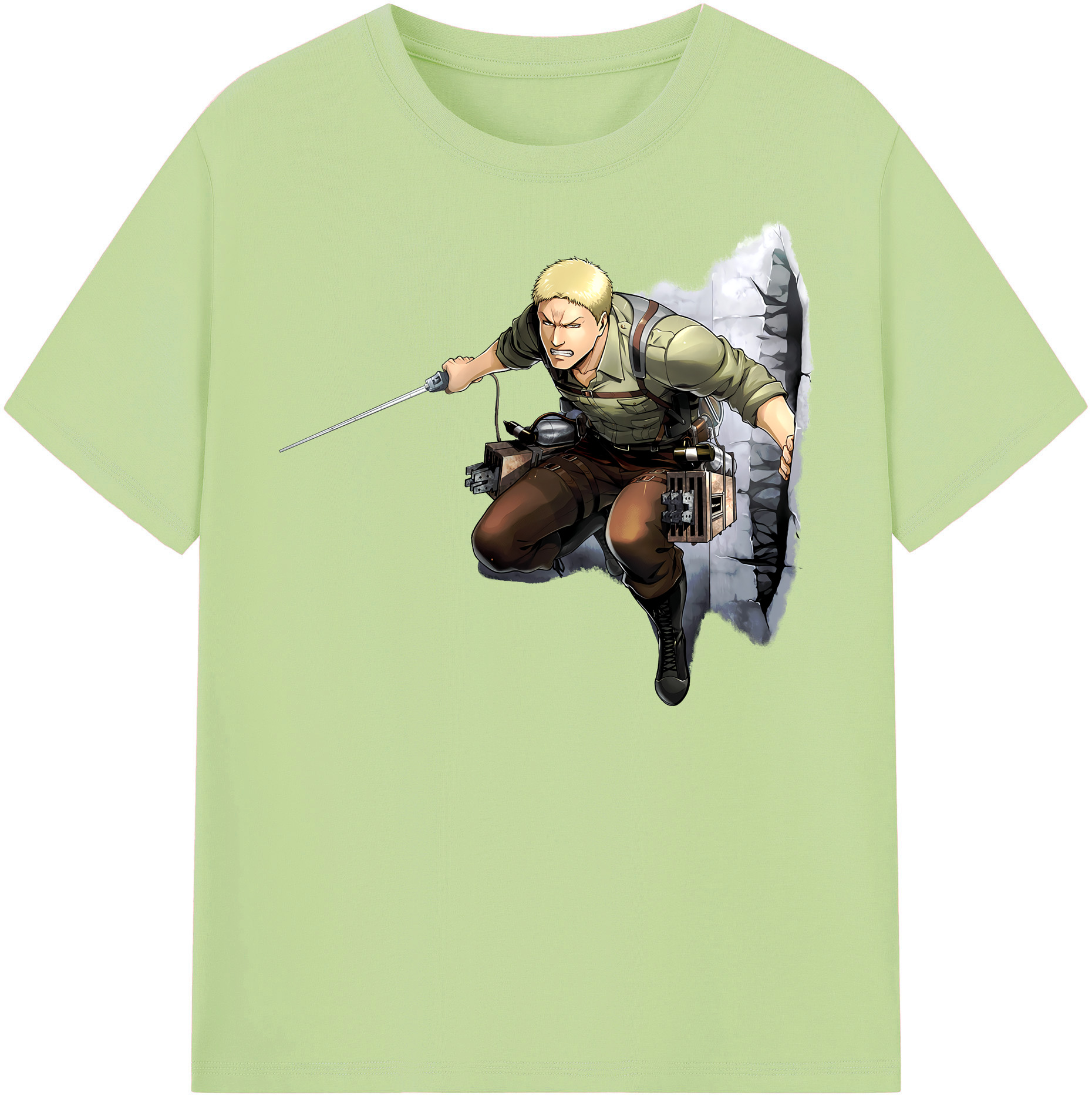 （画像用） 進撃の巨人 ライナー・ブラウン Attack on Titan Reiner Braun 綿100％半袖Tシャツ（フロントプリント）